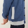 Two-tone buttoned wool cardigan - Loveo