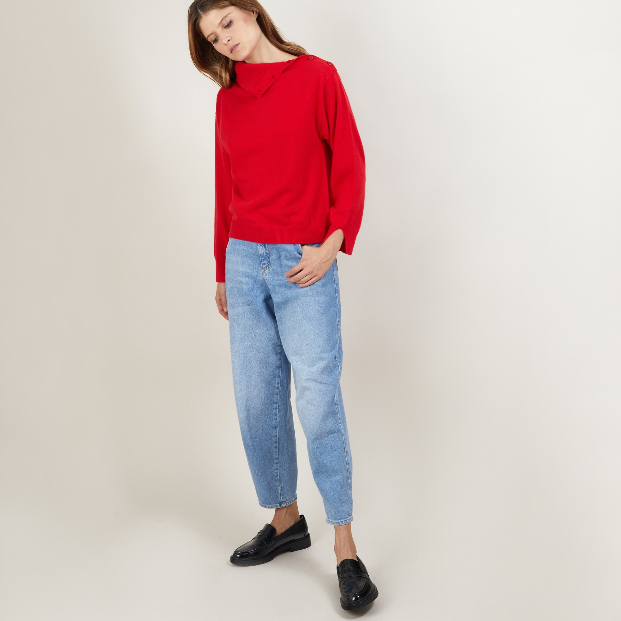 Cashmere sweater with button-down collar - Gretel bis