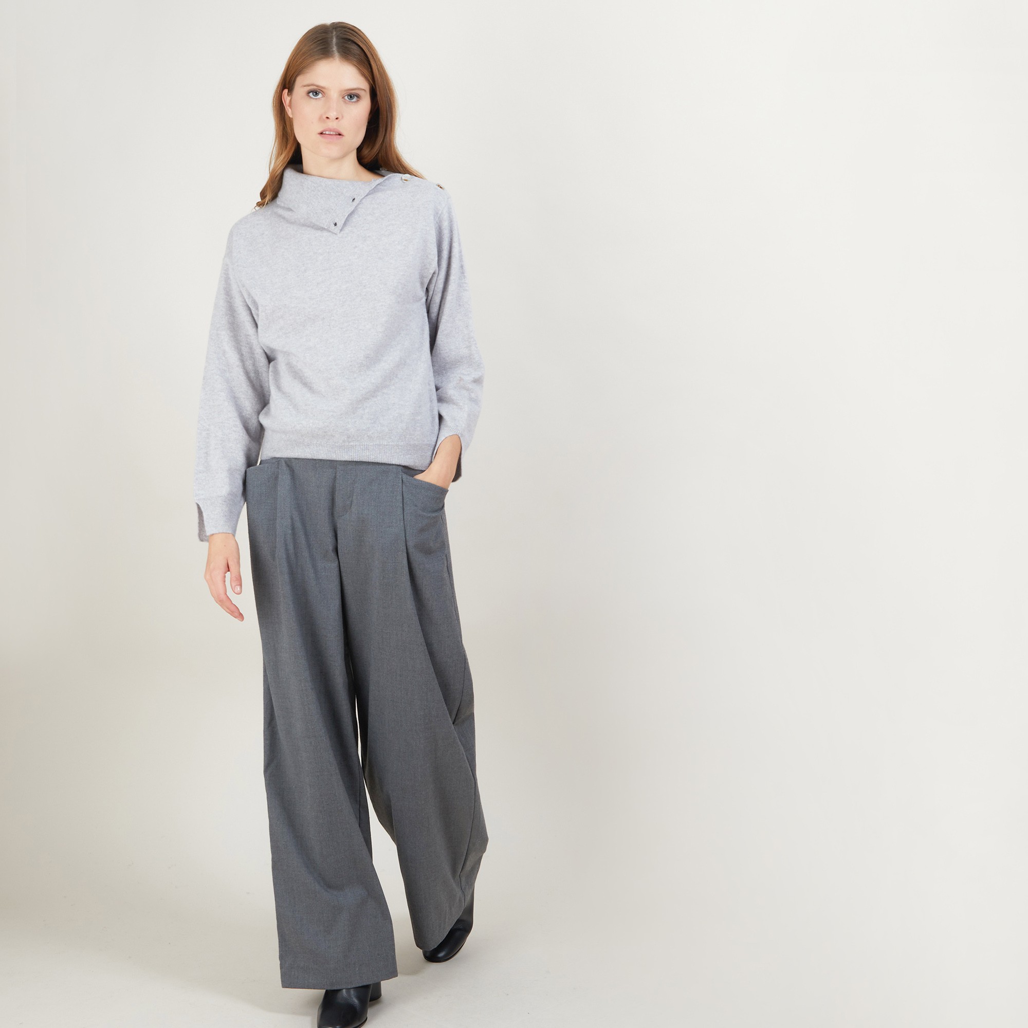 Cashmere sweater with button-down collar - Gretel bis