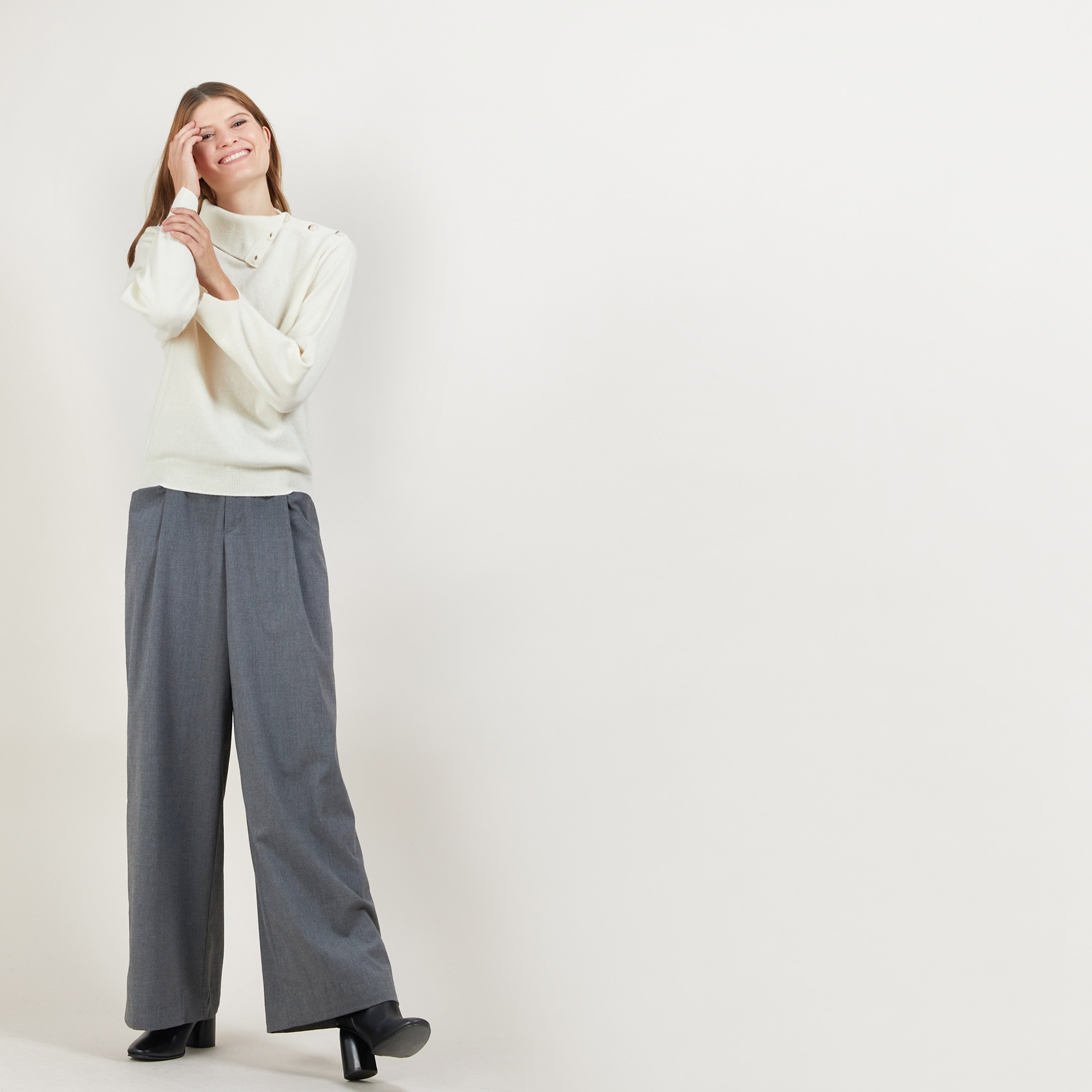 Cashmere sweater with button-down collar - Gretel bis