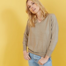 Pull emmanchures marteau en lin cachemire - Bailen 7242 reflet - 04 Bleu clair