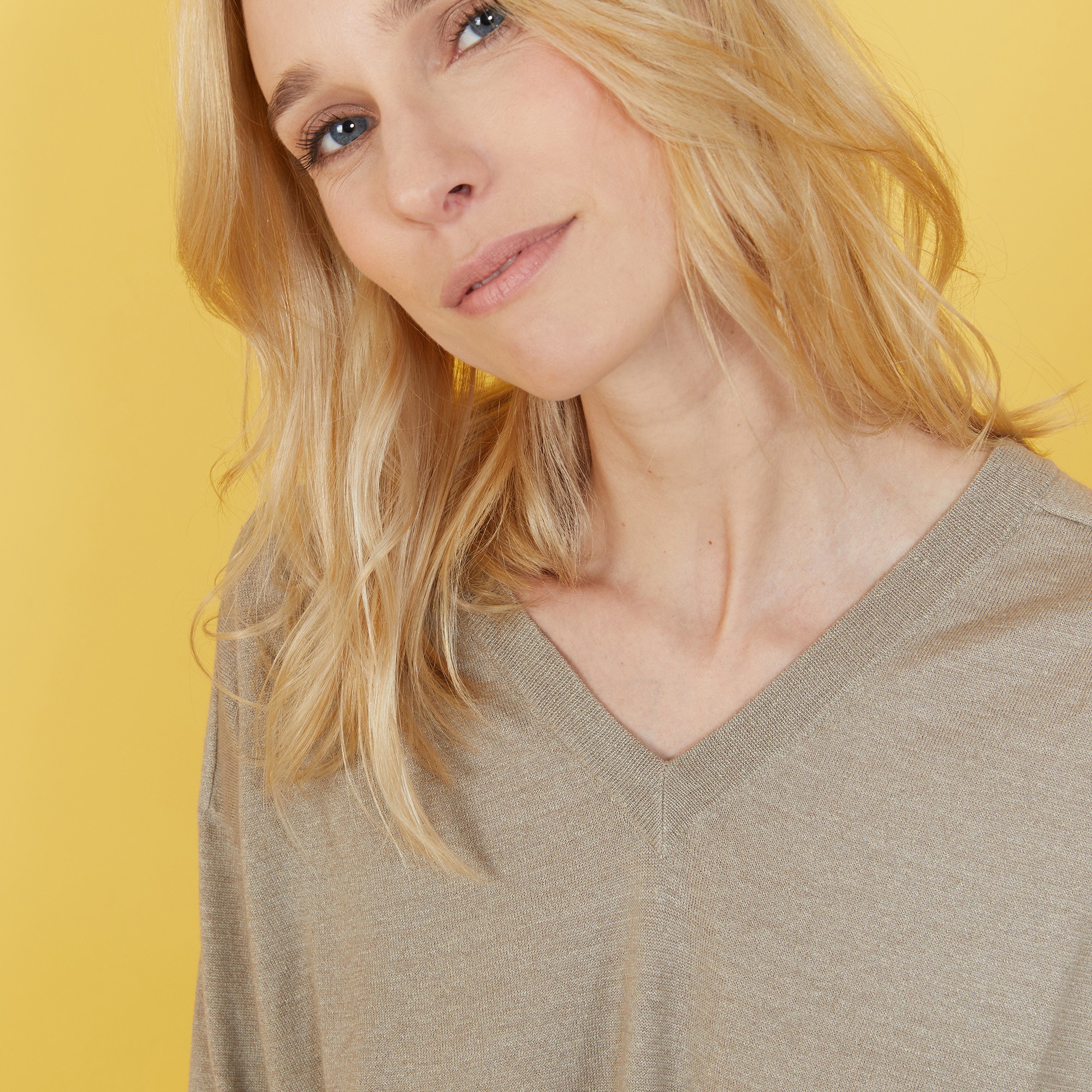 Linen cashmere hammer armholes sweater - Bailen