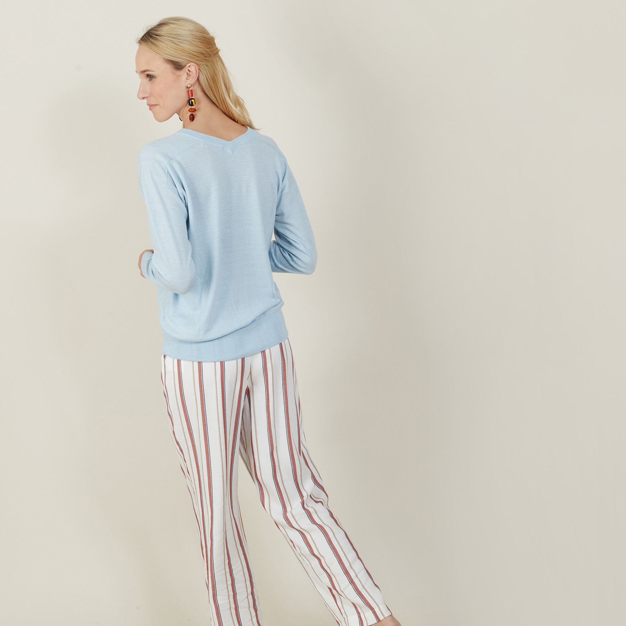 Linen cashmere hammer armholes sweater - Bailen