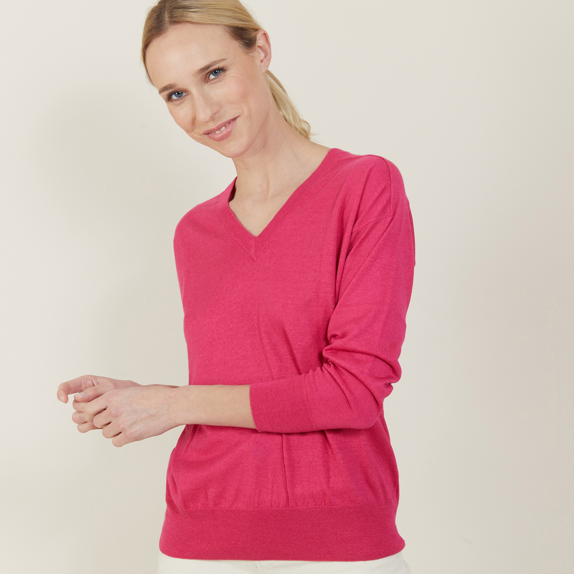 Linen cashmere hammer armholes sweater - Bailen