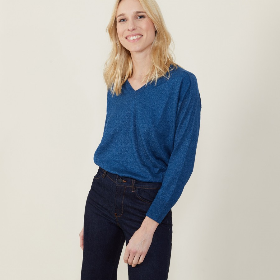 Linen cashmere hammer armholes sweater - Bailen