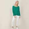 Grand pull col rond en point jersey - Babouche 7250 veronese - 22 Vert moyen
