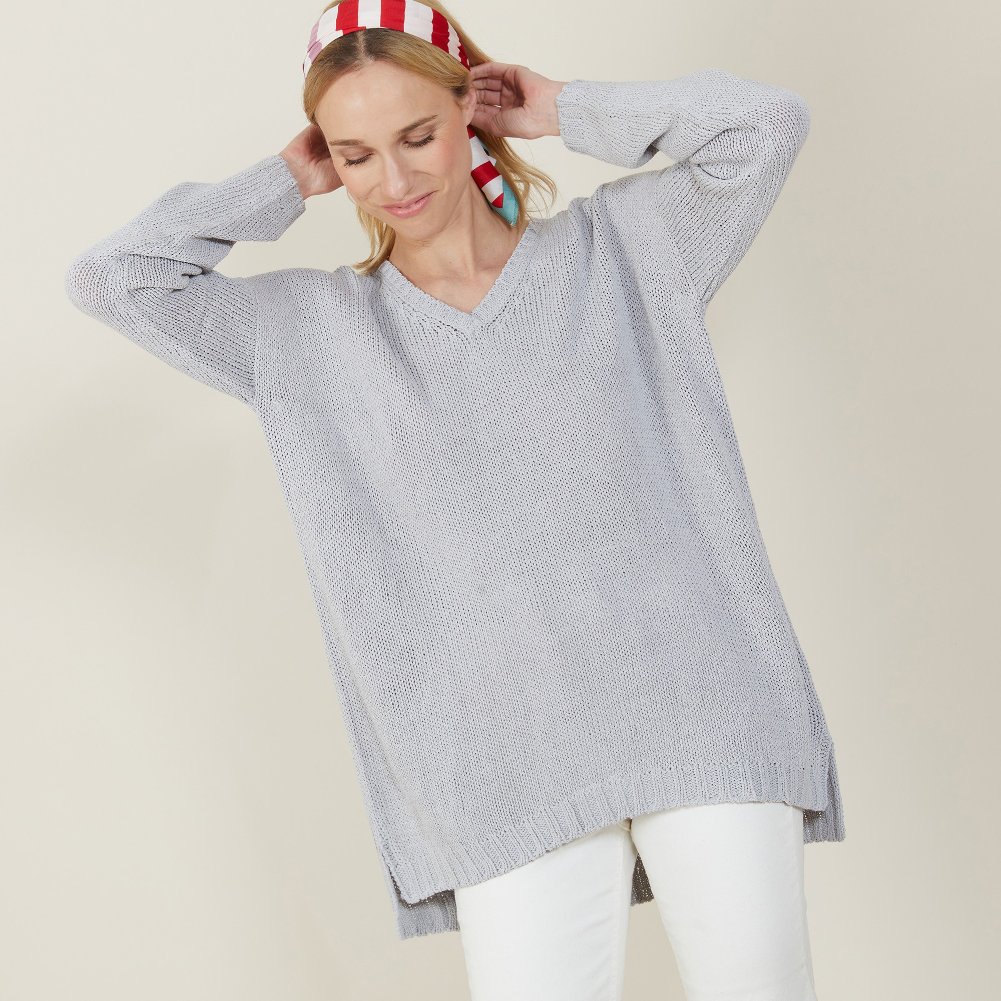 Large chunky knit v-neck sweater - Balata