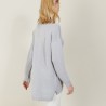 Grand pull col v en grosse maille - Balata 7213 givre - 11 Gris clair