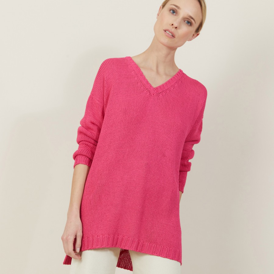 Large chunky knit v-neck sweater - Balata