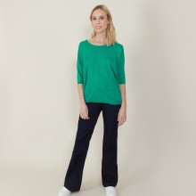 Loose round-neck slub linen T-shirt - Mairena