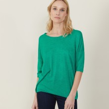 Loose round-neck slub linen T-shirt - Mairena
