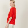 Loose round-neck slub linen T-shirt - Mairena