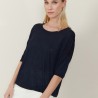 Loose round-neck slub linen T-shirt - Mairena