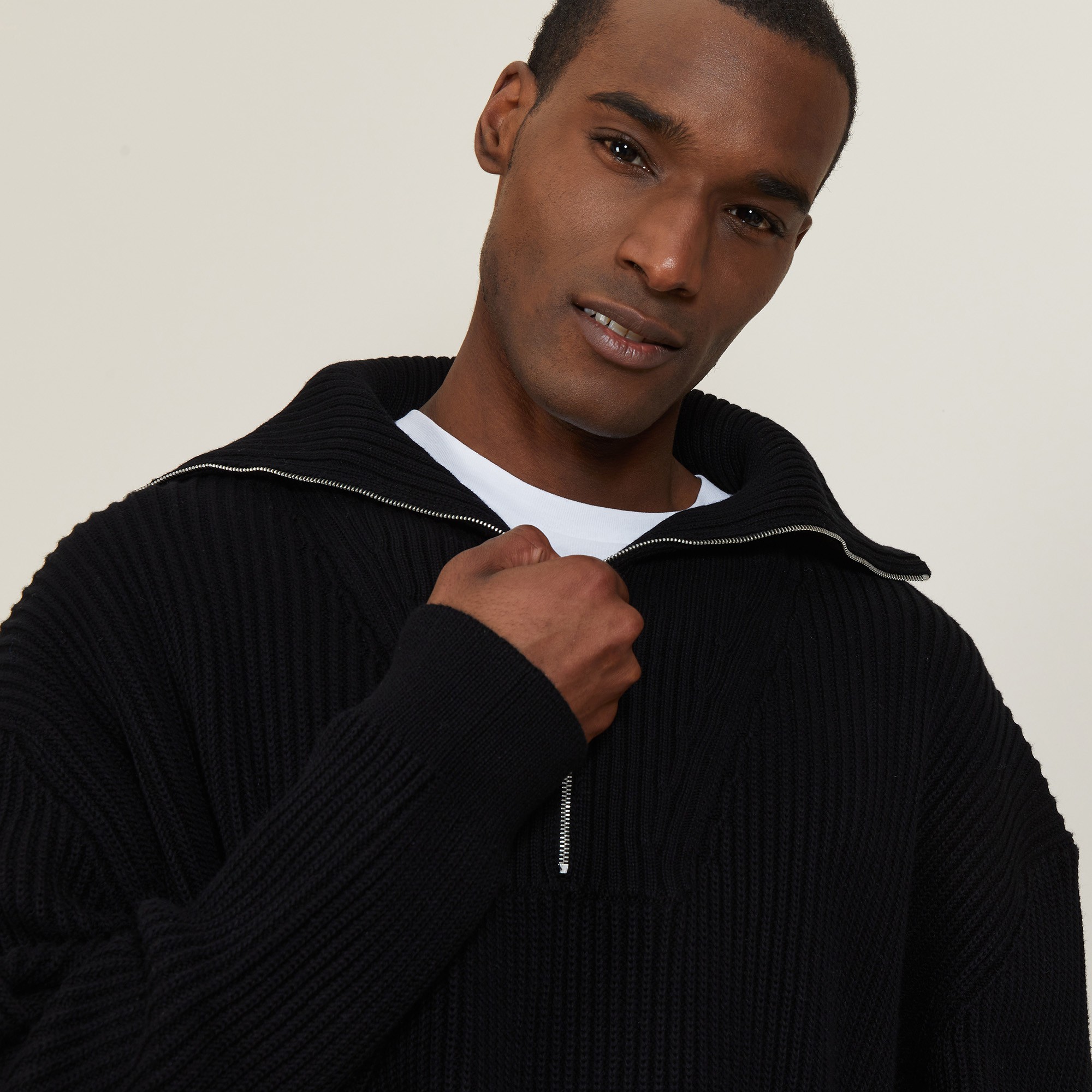Large organic cotton trucker neck sweater - Bill