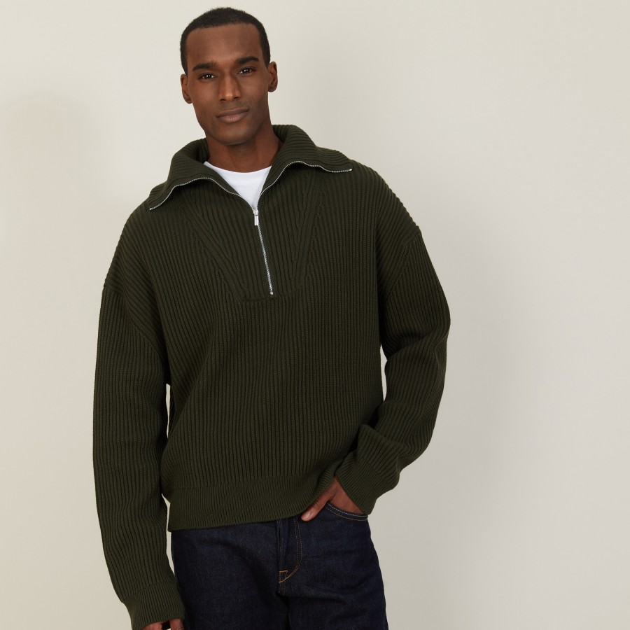 Large cotton trucker neck sweater - Bill