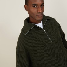 Large organic cotton trucker neck sweater - Bill