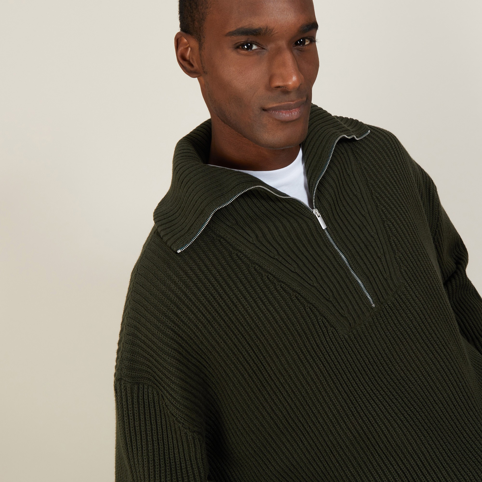 Large organic cotton trucker neck sweater - Bill