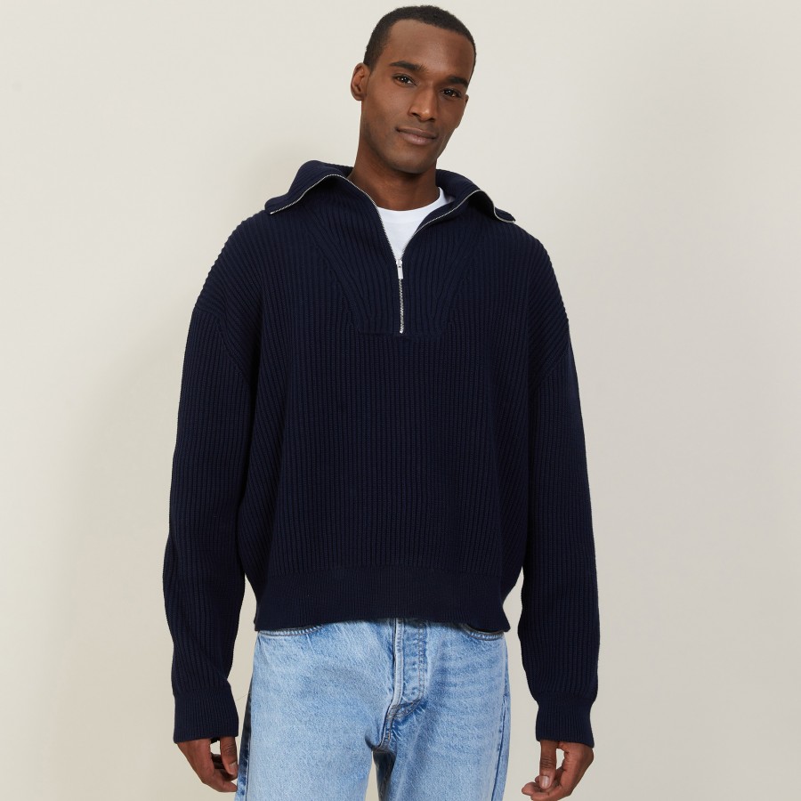 Large cotton trucker neck sweater - Bill