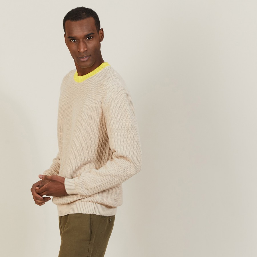 Two-tone sweater in large organic cotton - Pacome
