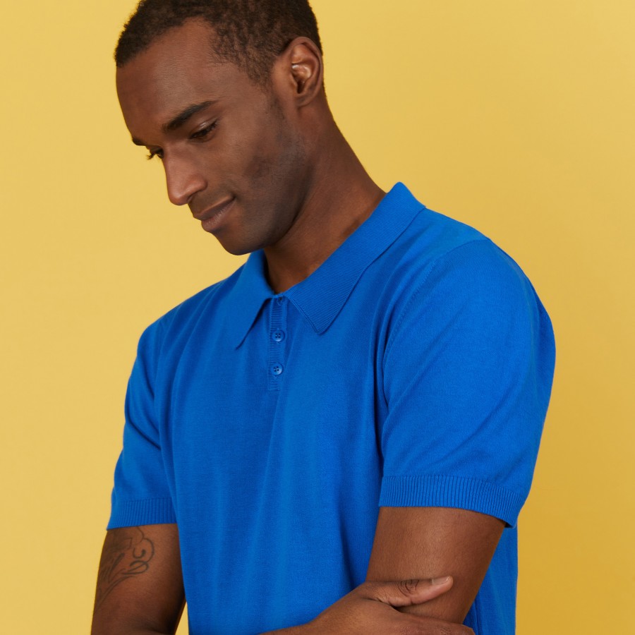 Plain dry cotton polo shirt - Bank