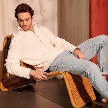 Large organic cotton trucker neck sweater - Bill