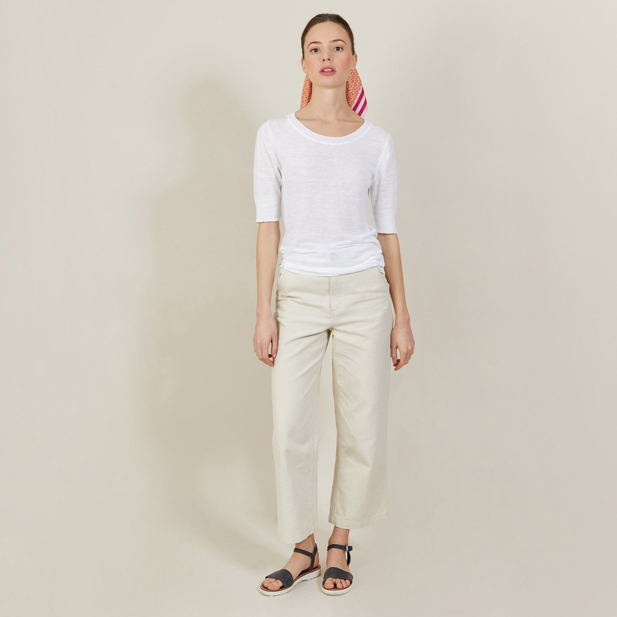 Round-neck slub linen T-shirt - Bonnie