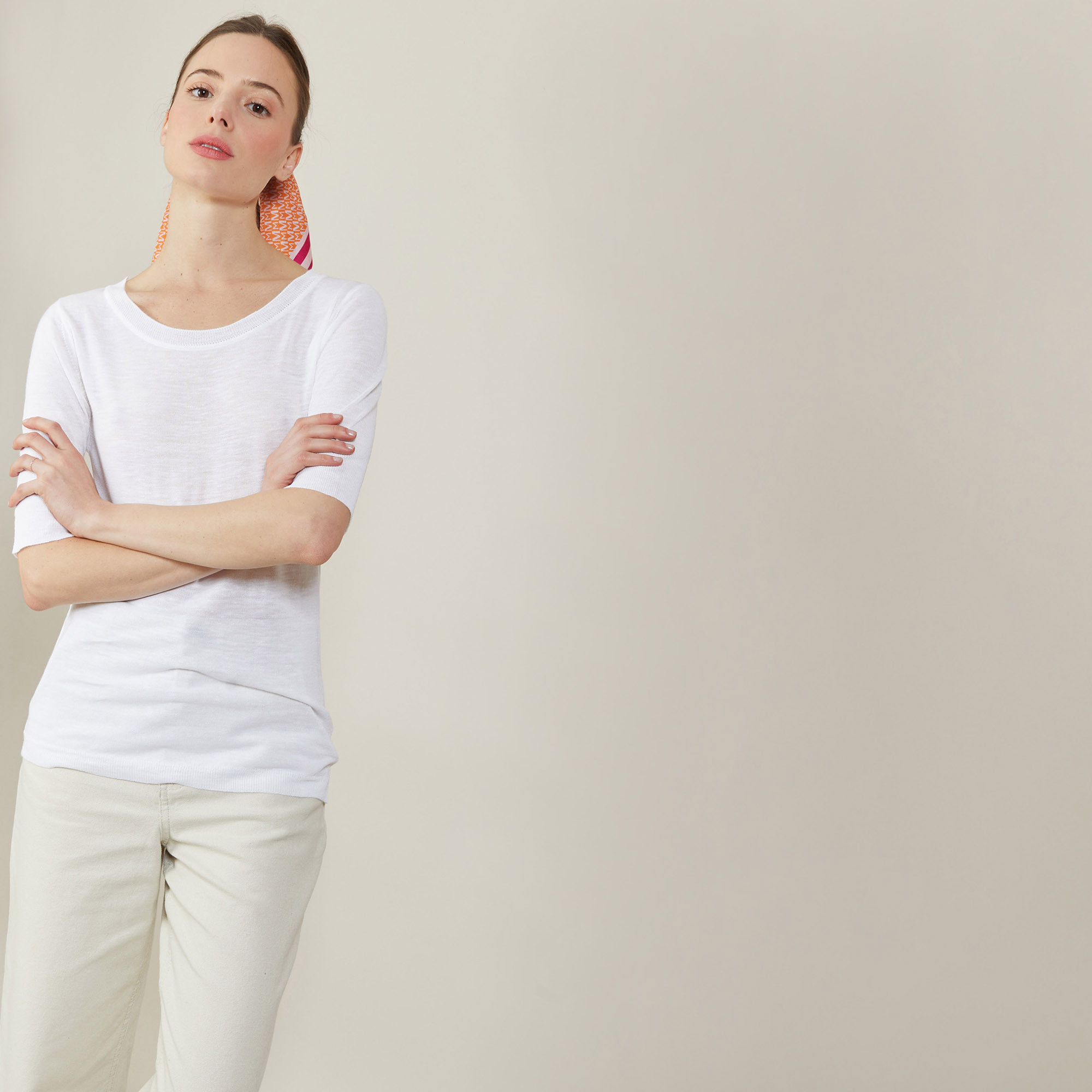 Round-neck slub linen T-shirt - Bonnie