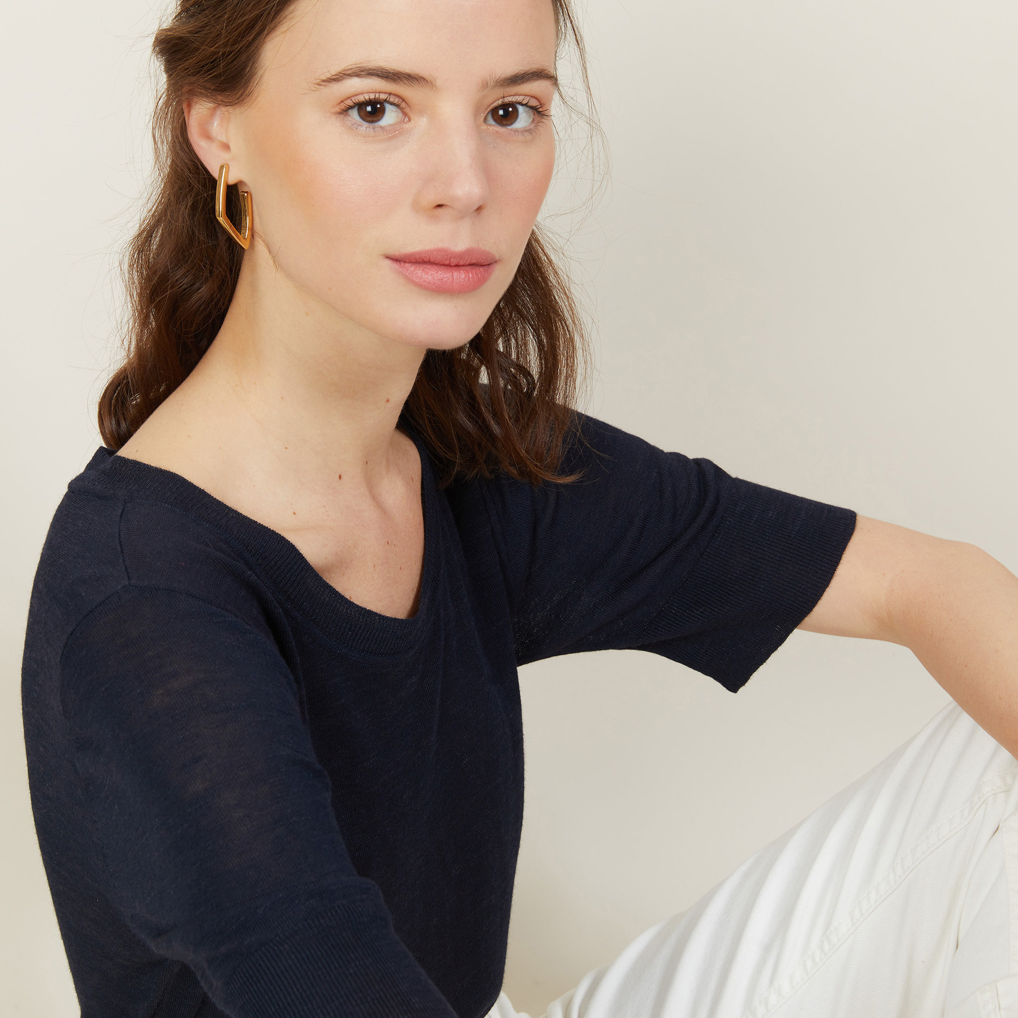 Round-neck slub linen T-shirt - Bonnie