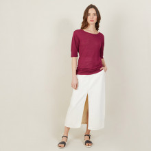 Round-neck slub linen T-shirt - Bonnie