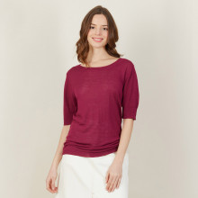 Round-neck slub linen T-shirt - Bonnie