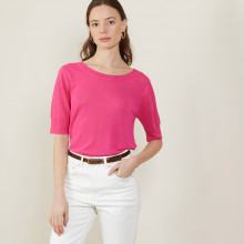 Round-neck slub linen T-shirt - Bonnie