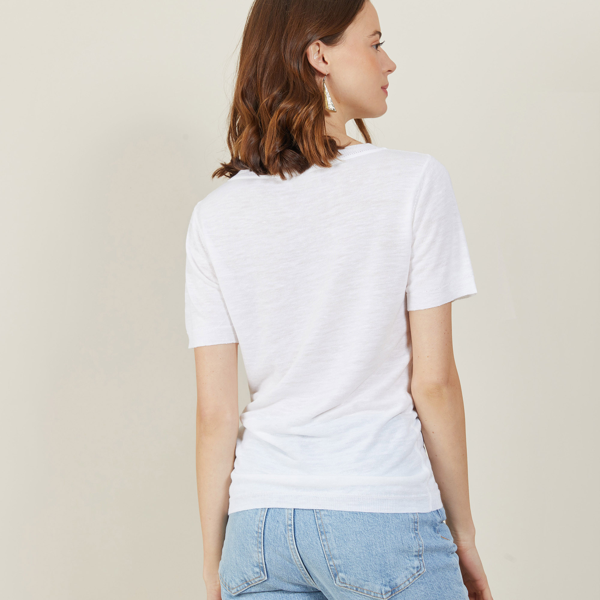 T-shirt col V en lin flammé - Bountie