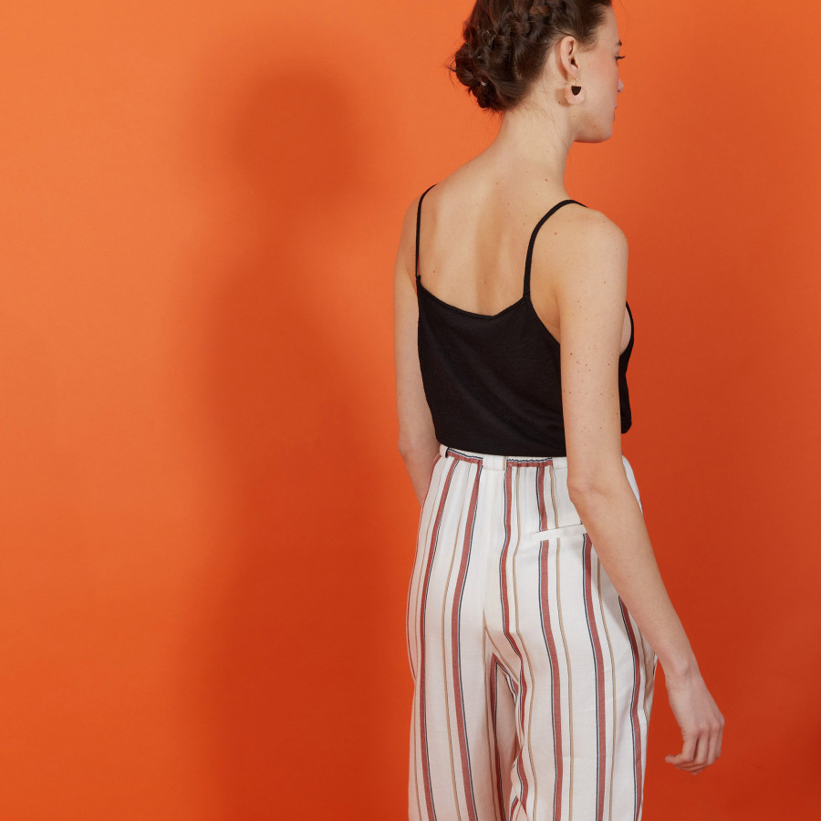Flamed linen tank top - Mijas