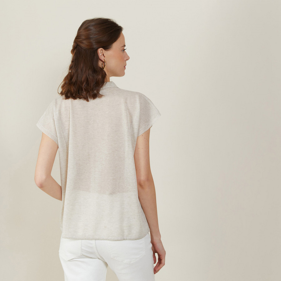 Iridescent effect short-sleeved shirt - Nathalia