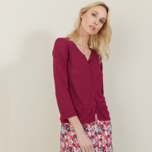 Slub linen cardigan with pockets - Bao