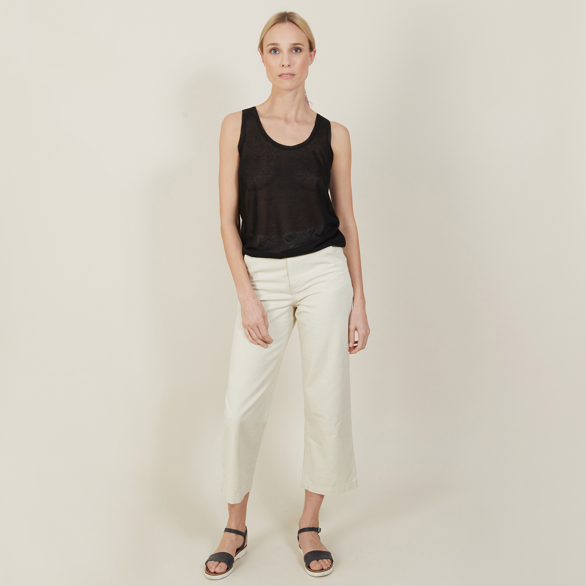 Iridescent effect round neck tank top - Ness