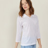 3/4 sleeve openwork polo shirt - Anaelle