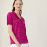 Short-sleeved polo shirt with tie collar - Ava