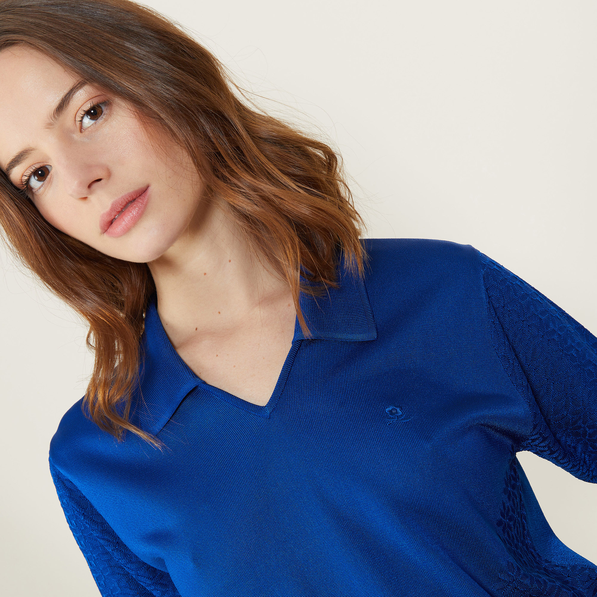 Polo manches courtes à motifs - Angie 2745 nuit - 75 Bleu nuit