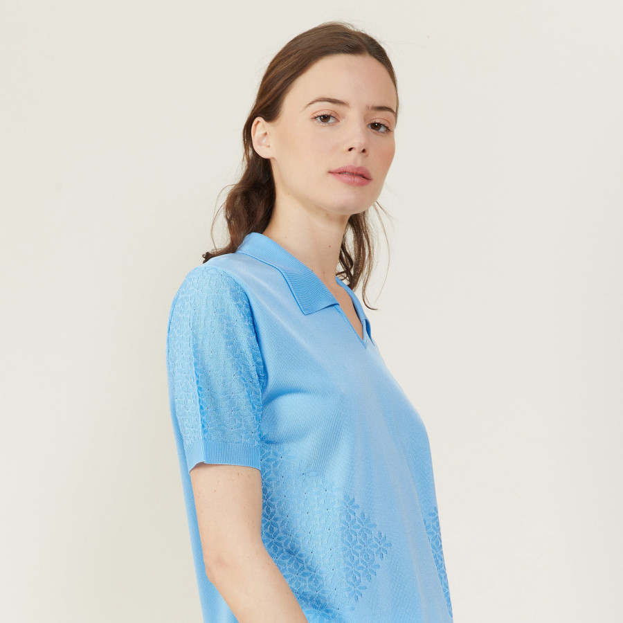 Camisa polo estampada de manga curta - Angie