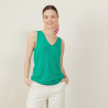 V-neck slub linen tank top - Boréal