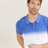 Polo dégradé en coton et lin - Django 6921altitude blanc tie and dye - 06 Bleu moyen