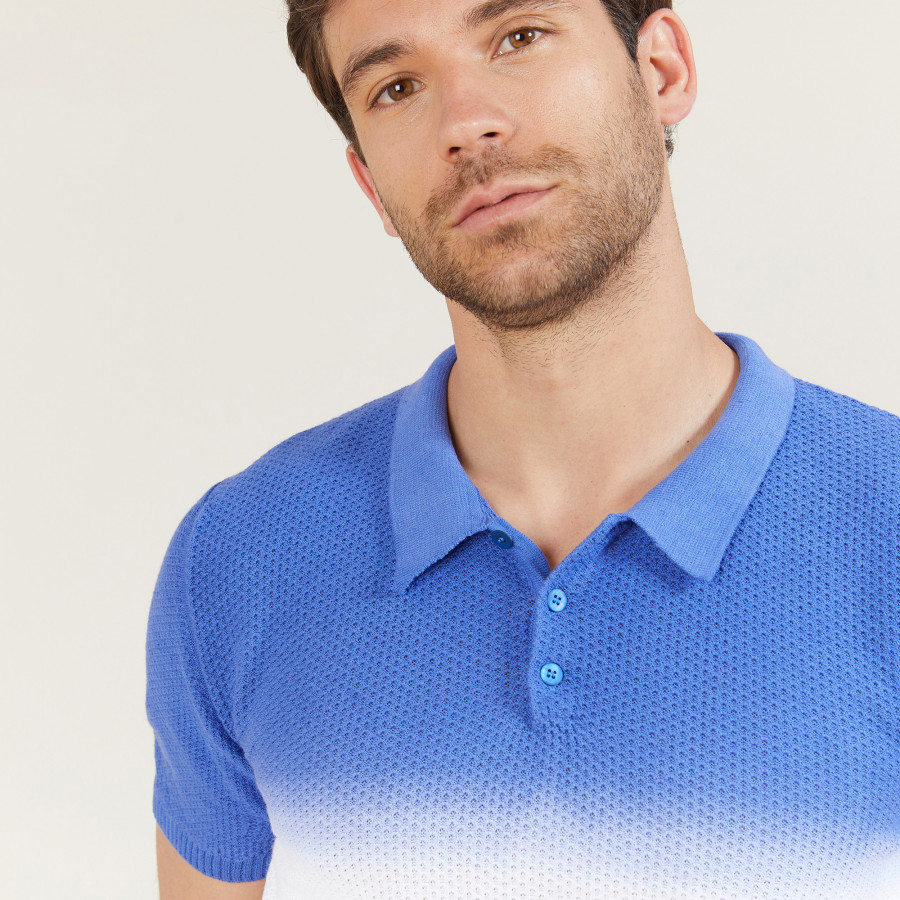 Gradient cotton and linen polo shirt - Django