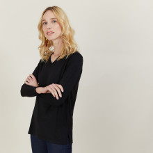 Pull col V Cité 6184 Garance - 26 Rose foncé