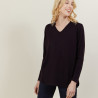 Pull col V Cité 6184 Garance - 26 Rose foncé