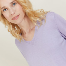 Pull col V Cité 6184 Garance - 26 Rose foncé