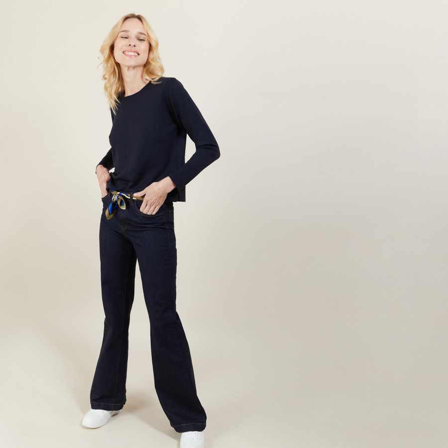 Mock turtleneck pullover made of wool - Bourse