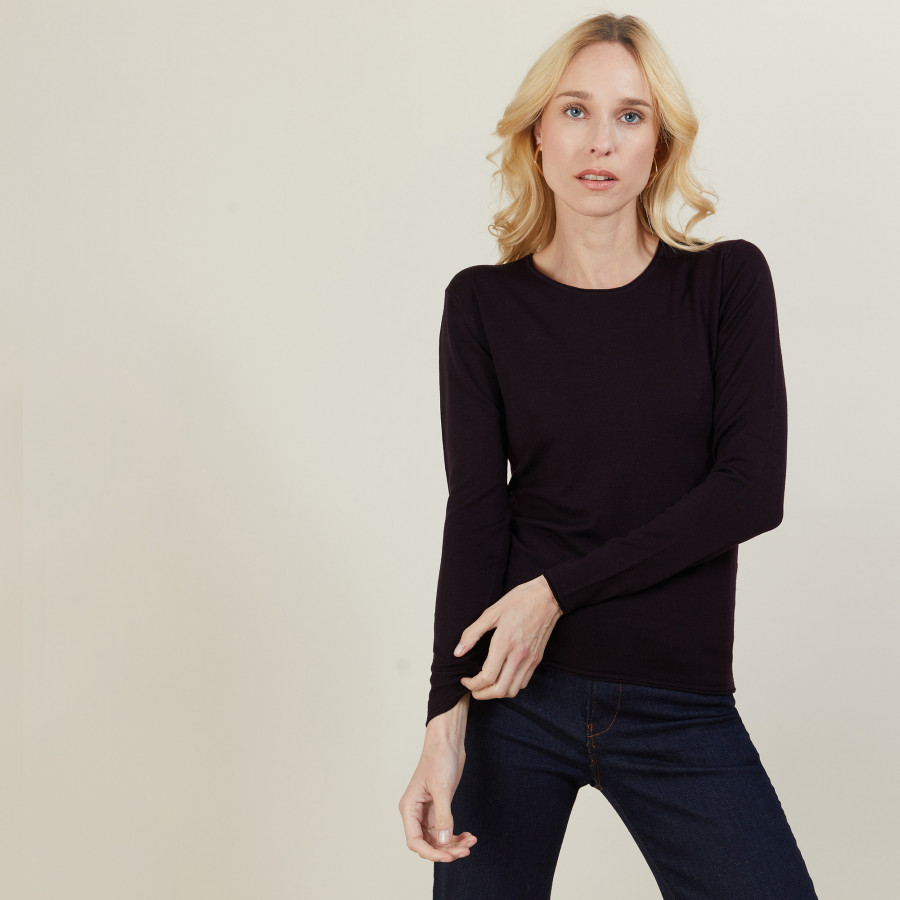 Mock turtleneck pullover made of wool - Bourse