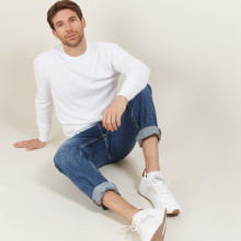 Pull col rond en coton - Balboa 6851 maquis - 83 Kaki