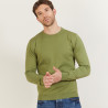 Pull col rond en coton - Balboa 6851 maquis - 83 Kaki